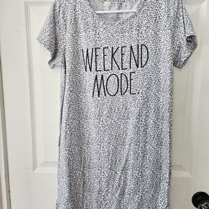 Rae Dunn Gray Leopard Nightgown